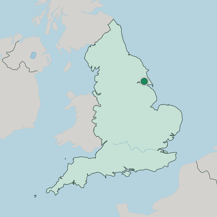 Map showing Kingston upon Hull — In England
