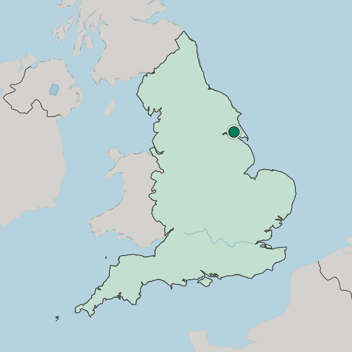Map showing Kingston upon Hull — In England