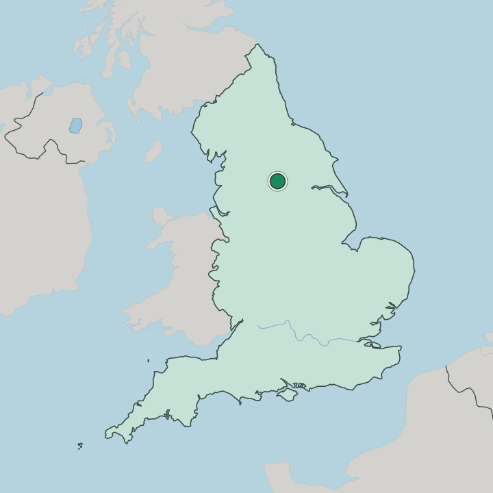 Map showing Leeds — In England