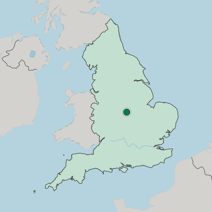 Map showing Westcotes — In England