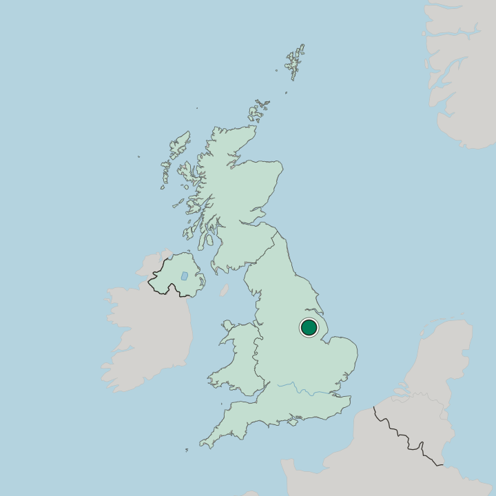 Map showing Lincoln — In United Kingdom