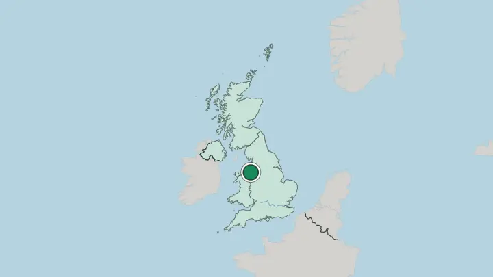 Map of Liverpool in United Kingdom