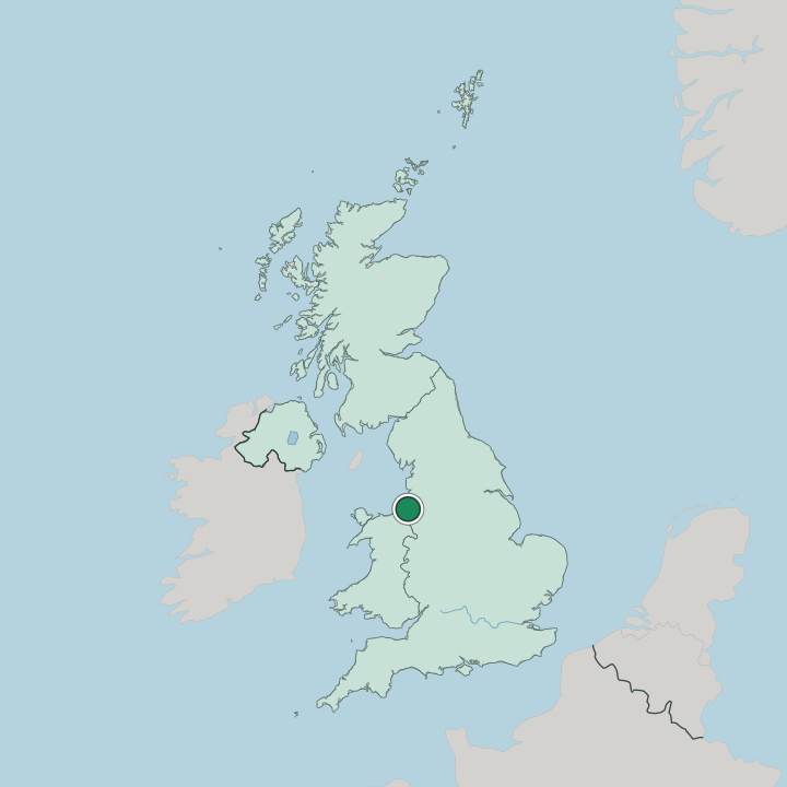 Map showing Liverpool — In United Kingdom