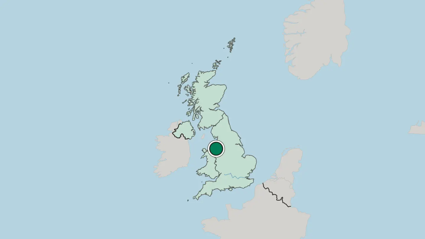 Map of Liverpool in United Kingdom