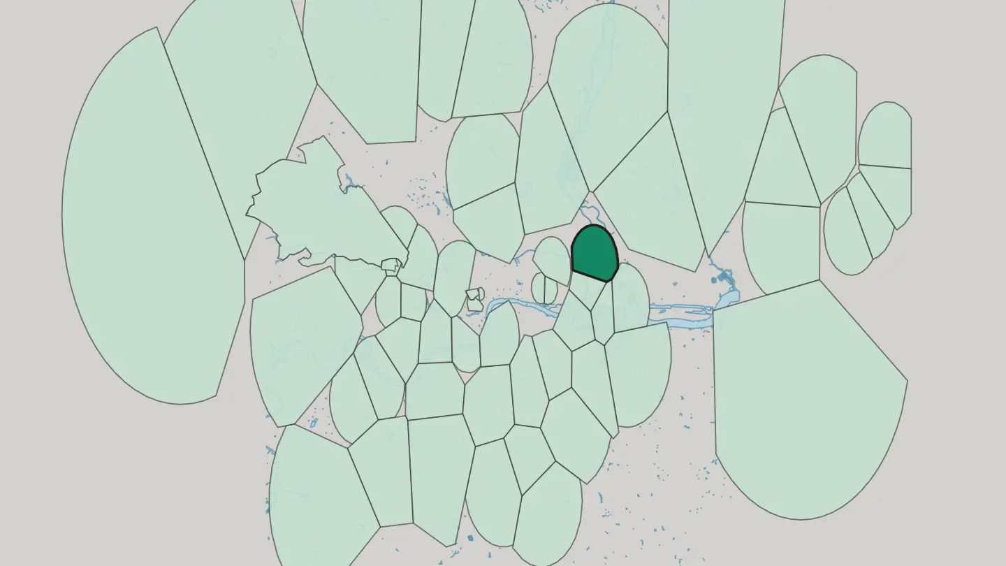 Map of Bow in London
