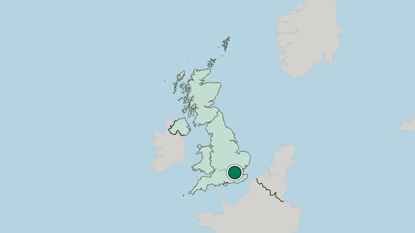 Map of London in United Kingdom