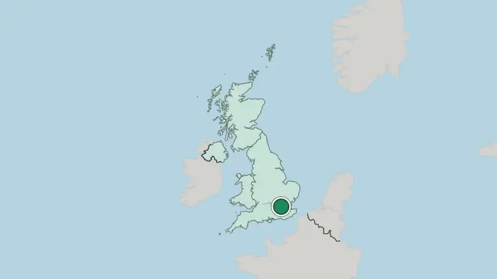 Map of London in United Kingdom