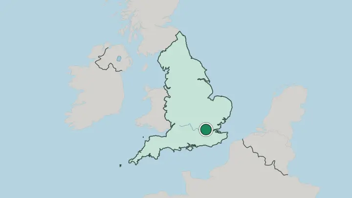Map of London in United Kingdom