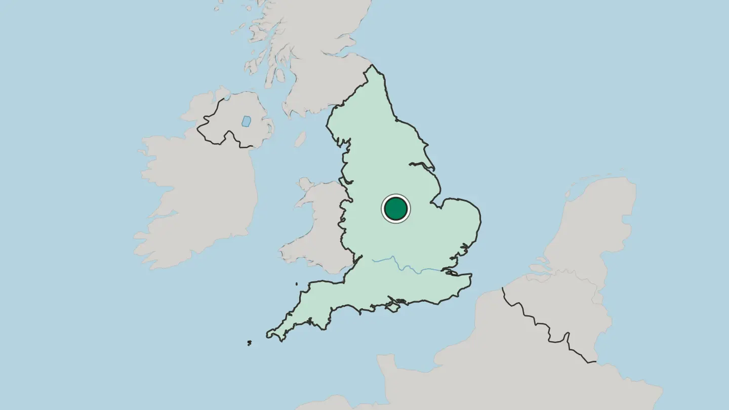 Map of Loughborough in United Kingdom