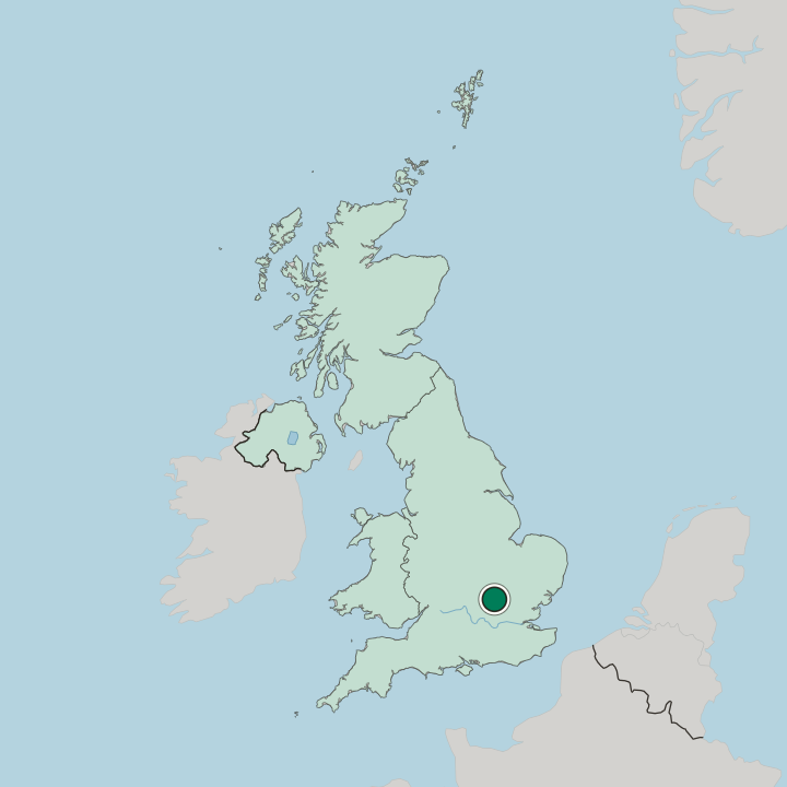 Map showing Warden Hill — In United Kingdom