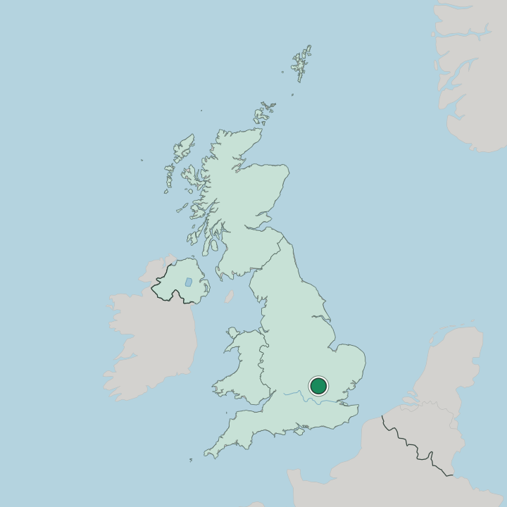 Map showing Luton — In United Kingdom