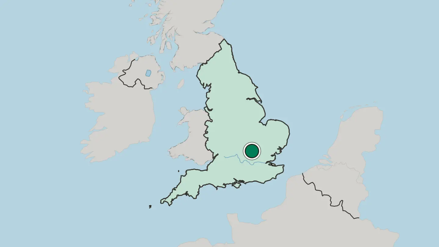 Map of Luton in United Kingdom