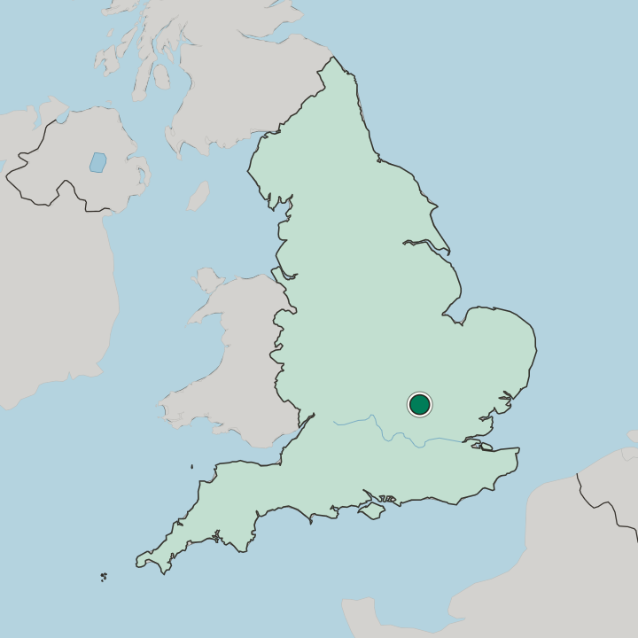 Map showing Warden Hill — In England