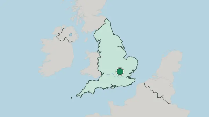 Map of Luton in United Kingdom