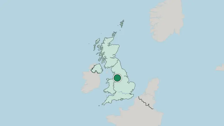 Map of Manchester in United Kingdom
