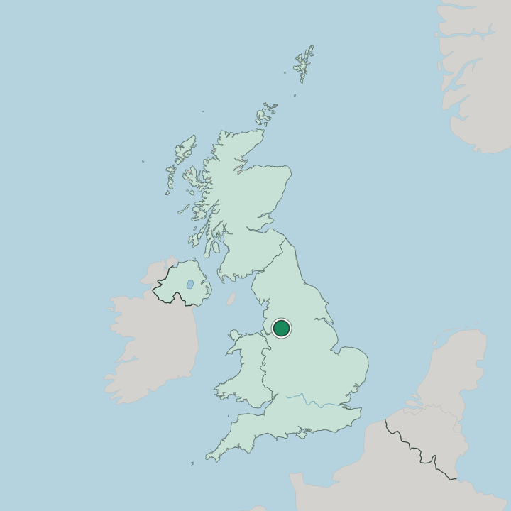 Map showing Manchester — In United Kingdom