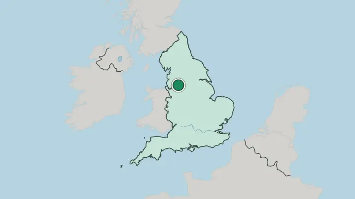 Map of Manchester in United Kingdom
