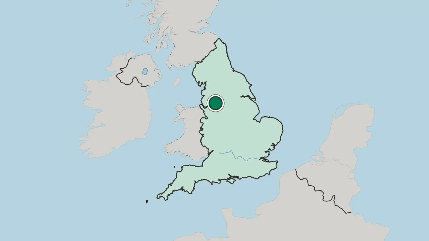 Map of Manchester in United Kingdom