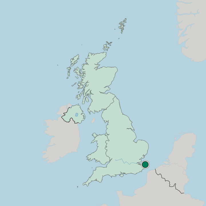 Map showing Northdown — In United Kingdom