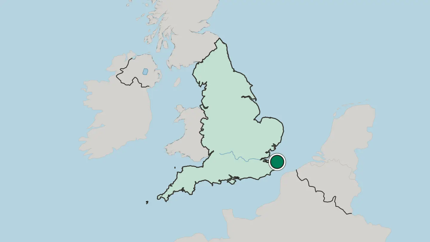 Map of Margate in United Kingdom