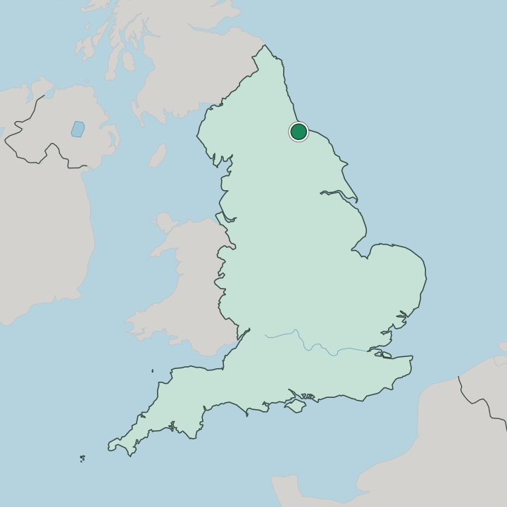 Map showing Middlesbrough — In England