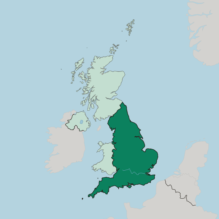 Map showing England — In United Kingdom