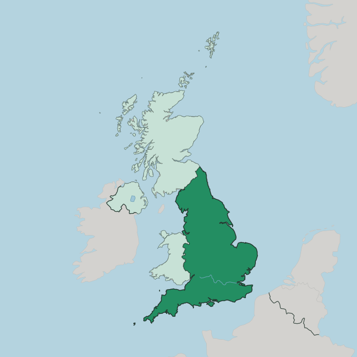 Map showing England — In United Kingdom