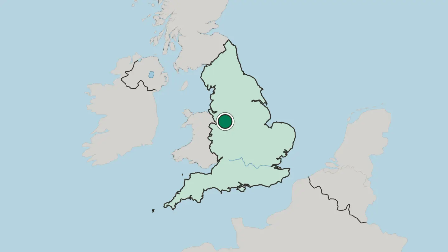 Map of Newcastle under Lyme in United Kingdom