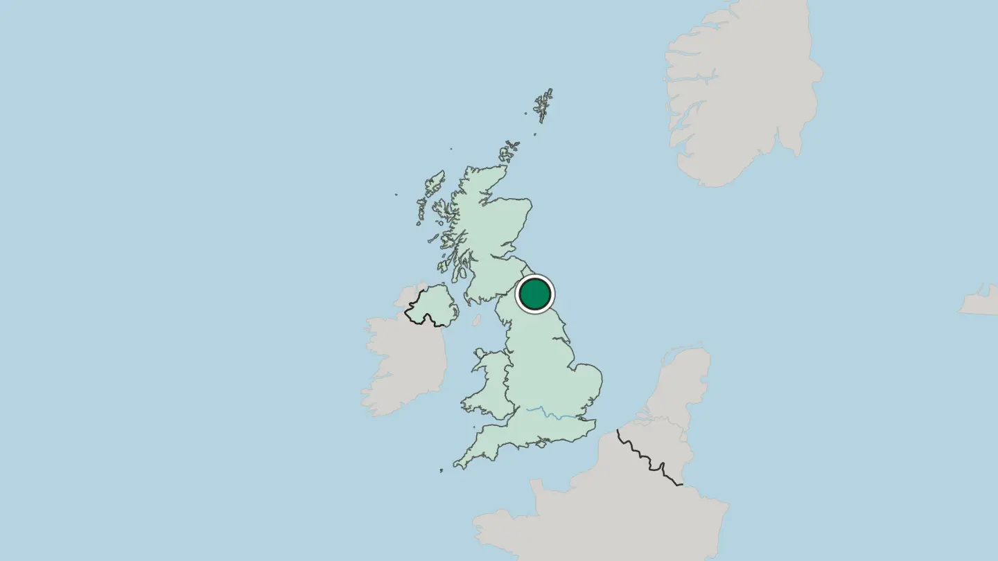 Map of Newcastle upon Tyne in United Kingdom