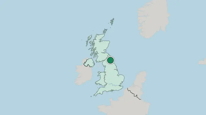 Map of Newcastle upon Tyne in United Kingdom