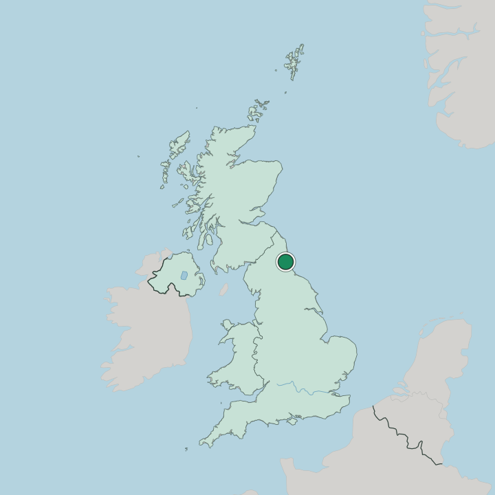 Map showing Newcastle upon Tyne — In United Kingdom