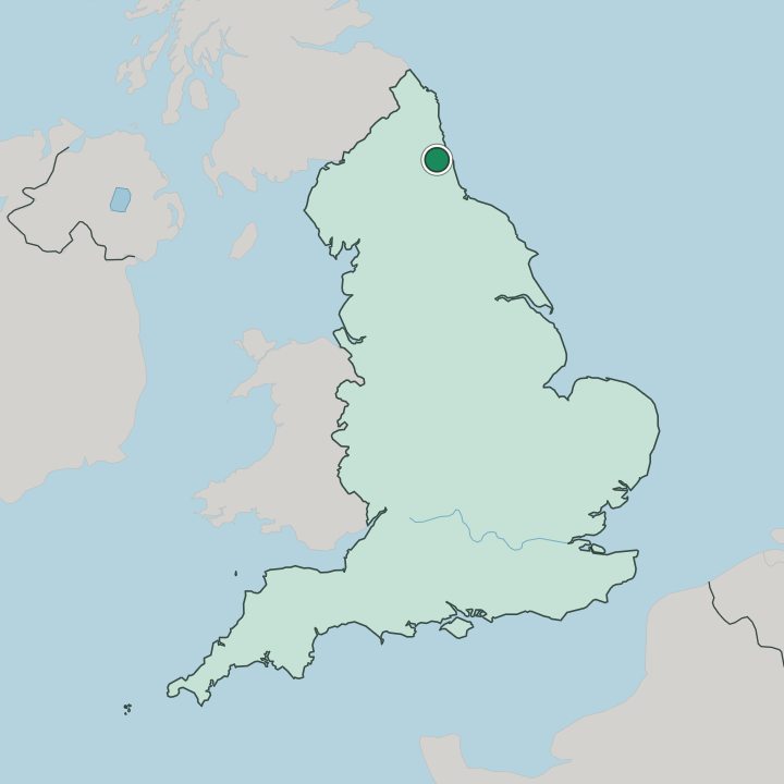 Map showing Newcastle upon Tyne — In England