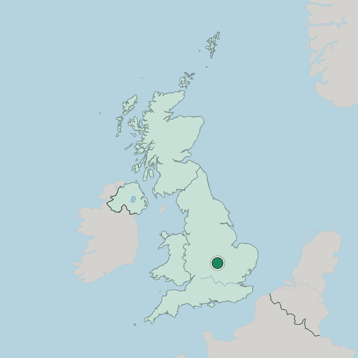 Map showing Northampton — In United Kingdom