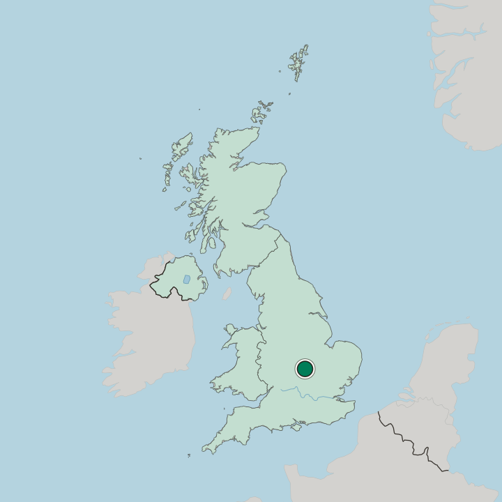 Map showing Abington — In United Kingdom