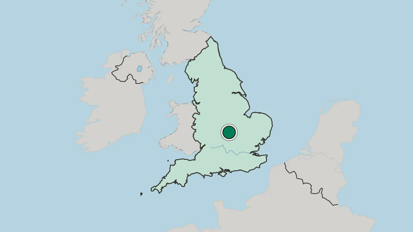 Map of Northampton in United Kingdom