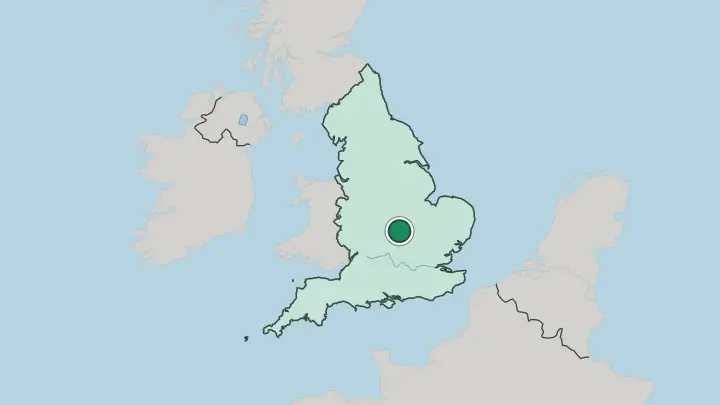 Map of Northampton in United Kingdom