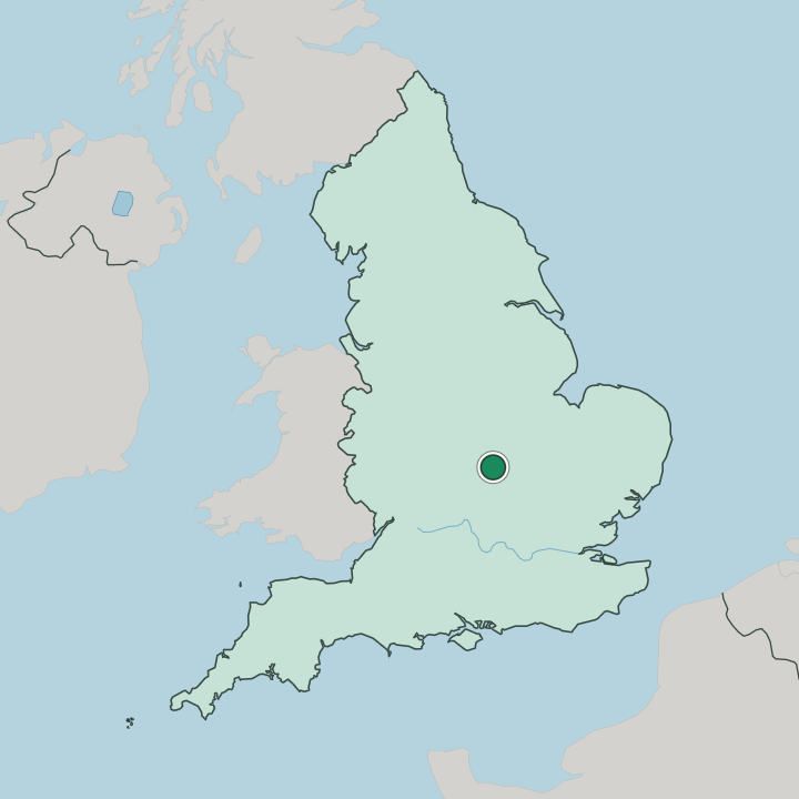 Map showing Northampton — In England