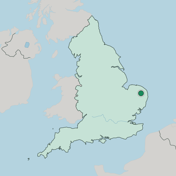 Map showing Norwich — In England