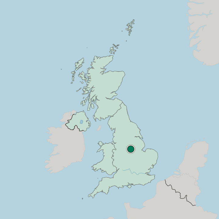 Map showing Wollaton — In United Kingdom