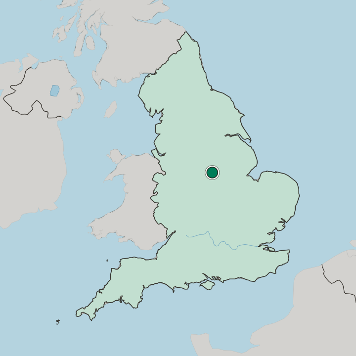 Map showing Wollaton — In England