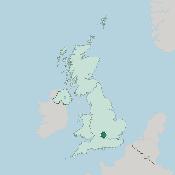 Map showing Oxford — In United Kingdom