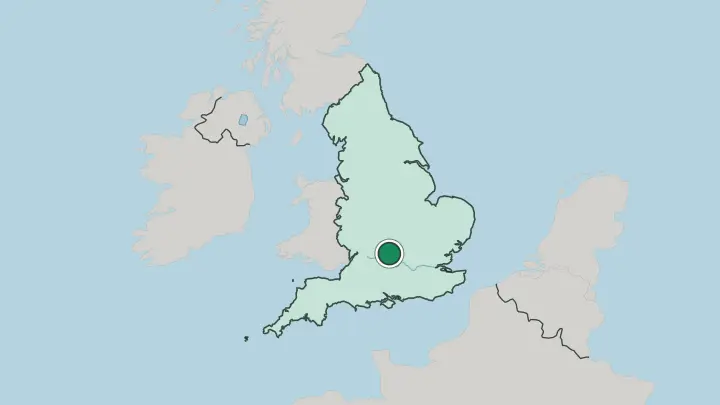 Map of Oxford in United Kingdom