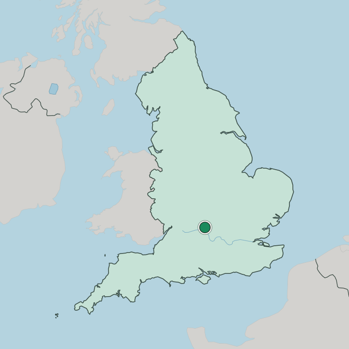 Map showing Oxford — In England
