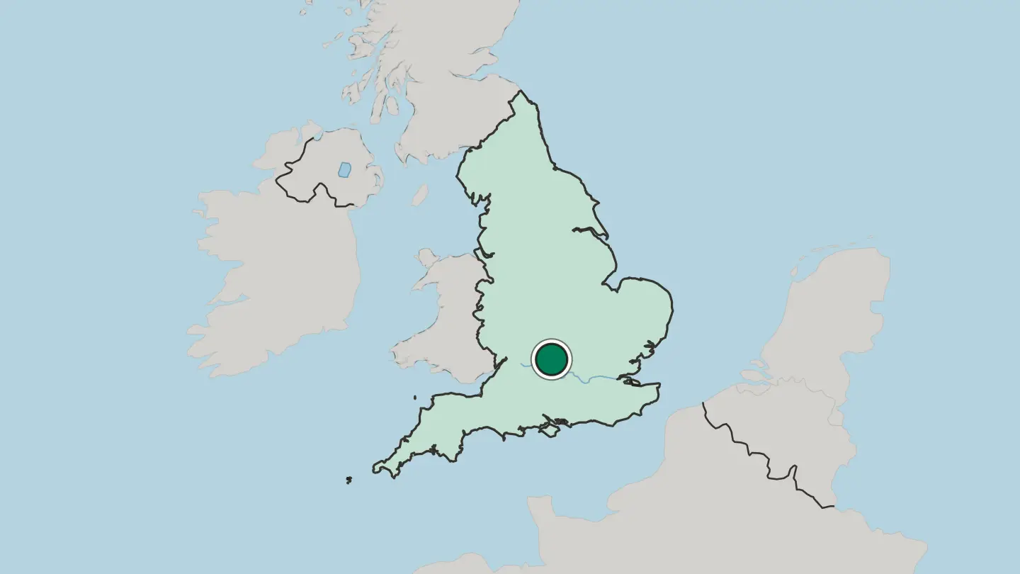 Map of Oxford in United Kingdom