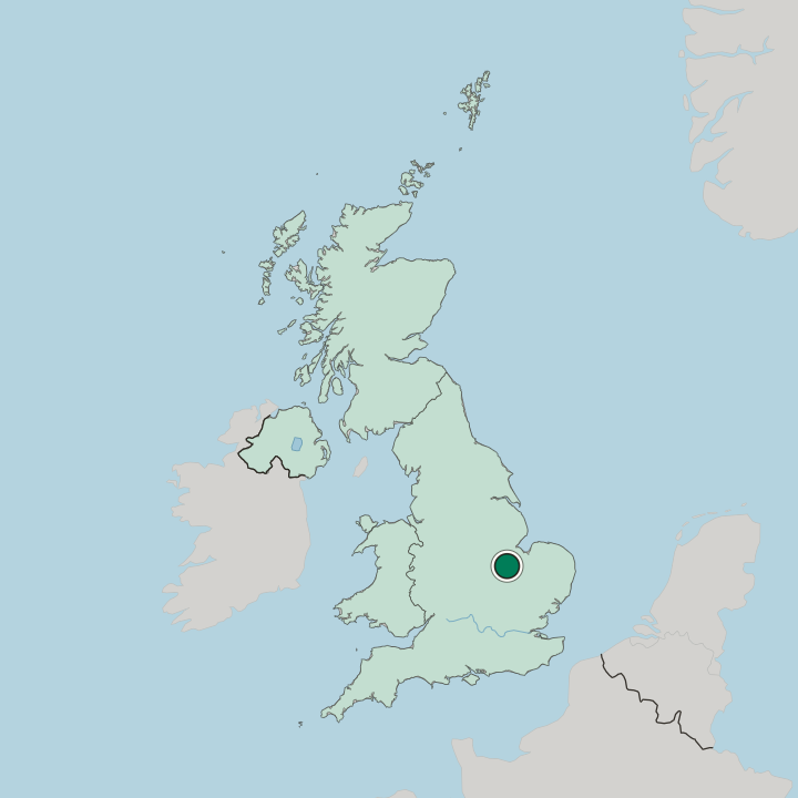 Map showing Eastfield — In United Kingdom
