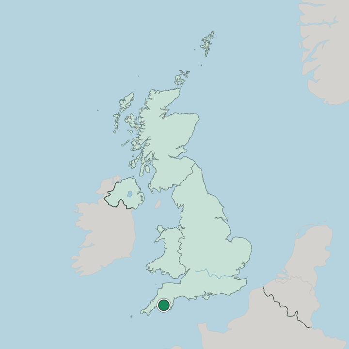Map showing Plymouth — In United Kingdom