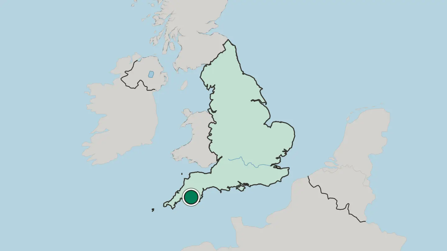Map of Plymouth in United Kingdom