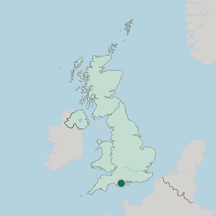 Map showing Poole — In United Kingdom