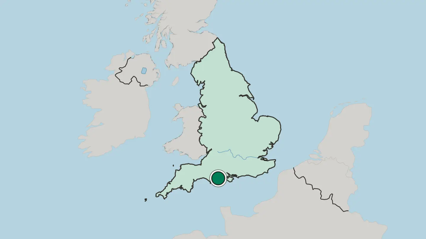 Map of Poole in United Kingdom