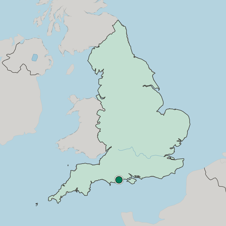 Map showing Poole — In England